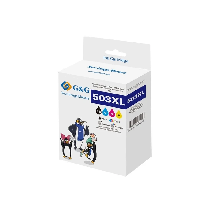 G&G 4 Ink Cartridges Replacement for Epson 503XL - Multipack (Black, Cyan, Magenta, Yellow) - SKU 592315