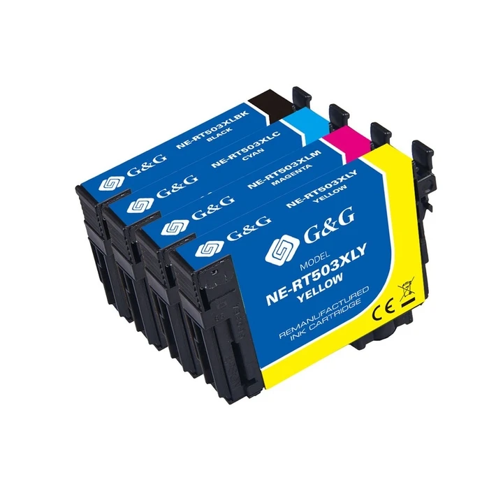 G&G 4 Ink Cartridges Replacement for Epson 503XL - Multipack (Black, Cyan, Magenta, Yellow) - SKU 592315