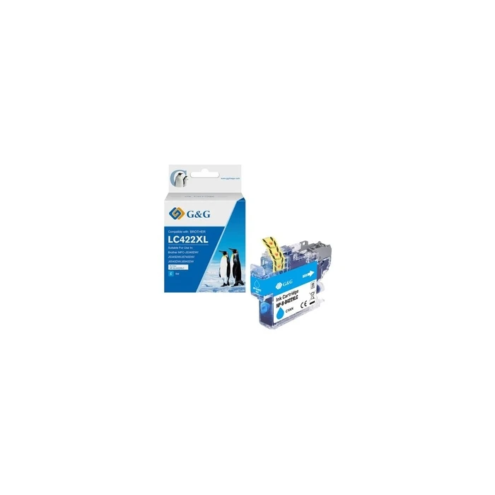 G&G Compatible Ink Cartridge for Brother LC-422XLC Cyan (1500 pages) - SKU 592322