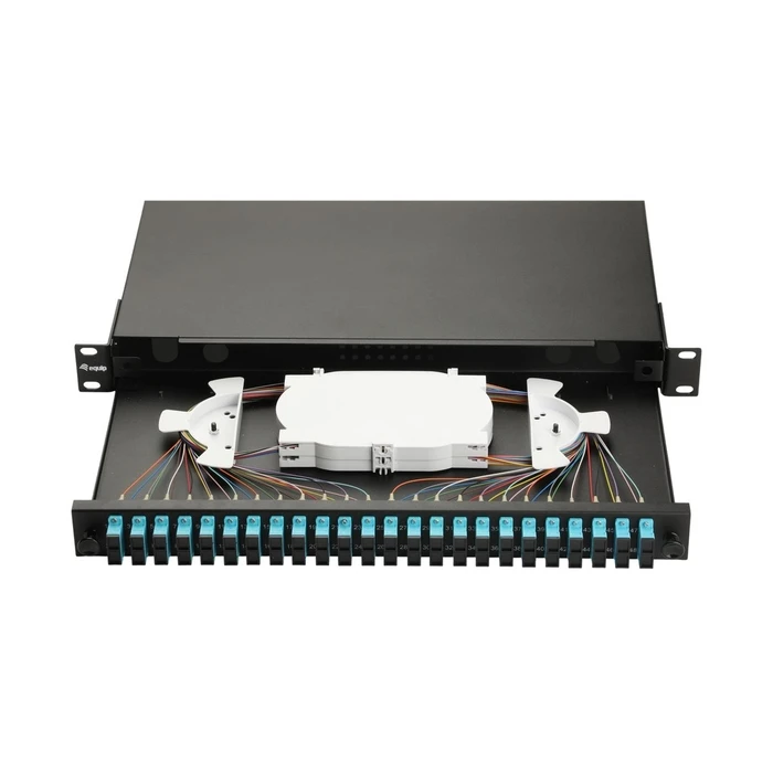 Equip Fiber Optic Splice Box / Patch Panel 24-Port SC-Duplex OM3 1U Complete, Black (MPN: 337312, EAN: 4015867244937)
