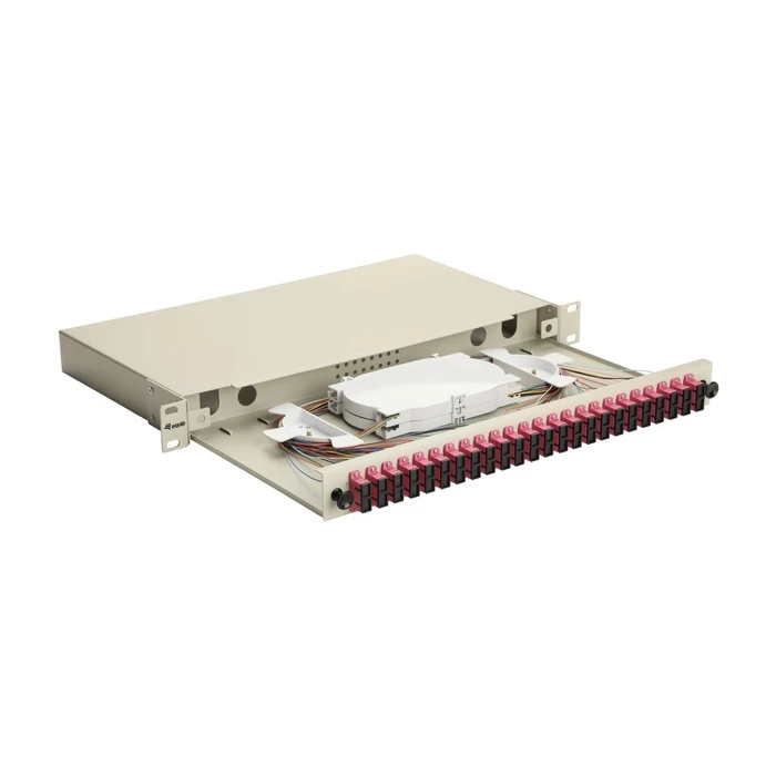 Equip LWL Splice Box 24-Port SC-Duplex OM4 19" 1U complete gray (SKU 592420, MPN 337315)