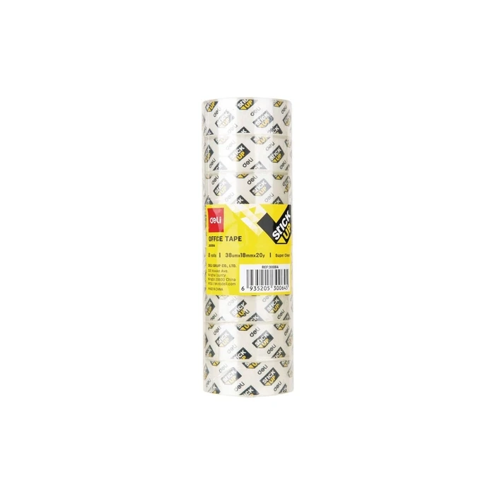 DELI Κολλητική Ταινία 18 mm x 18 m διαφανής, 8 τεμάχια (D260304)