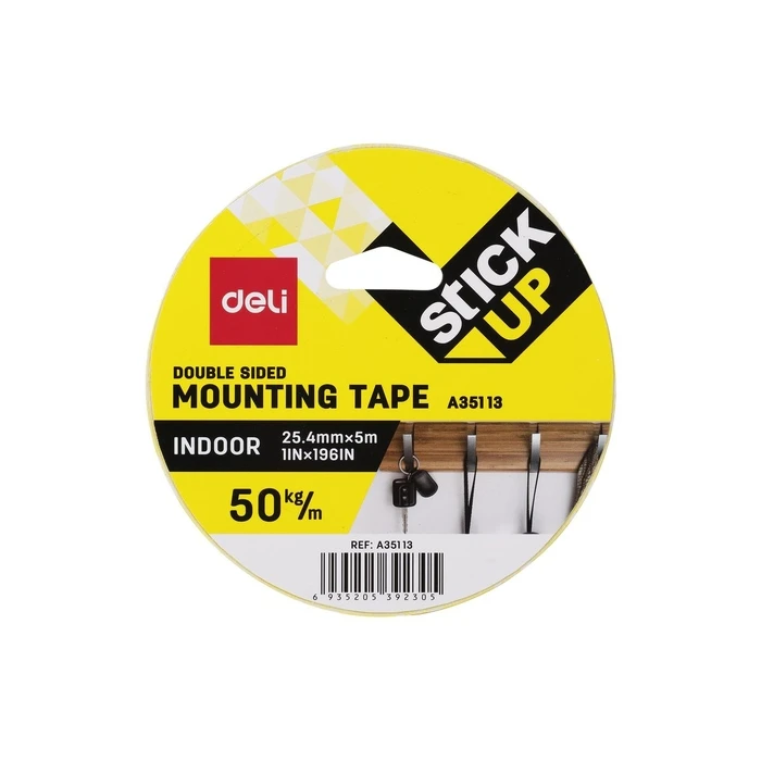 Deli Stick Up Adhesive Double-Sided Foam Tape White 5 m x 25.4 mm A35113