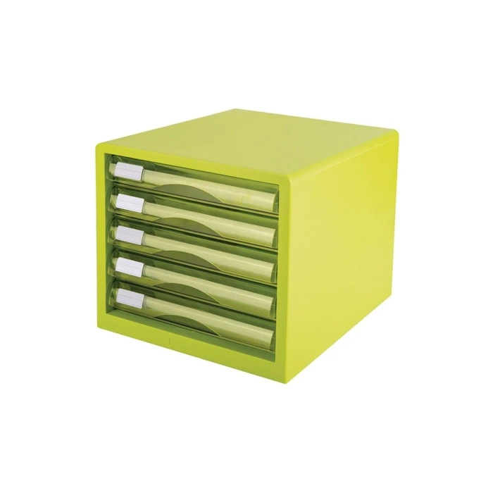 DELI Συσκευή αποθήκευσης με 5 συρτάρια 27,5×34×26 cm — ανοιχτό πράσινο