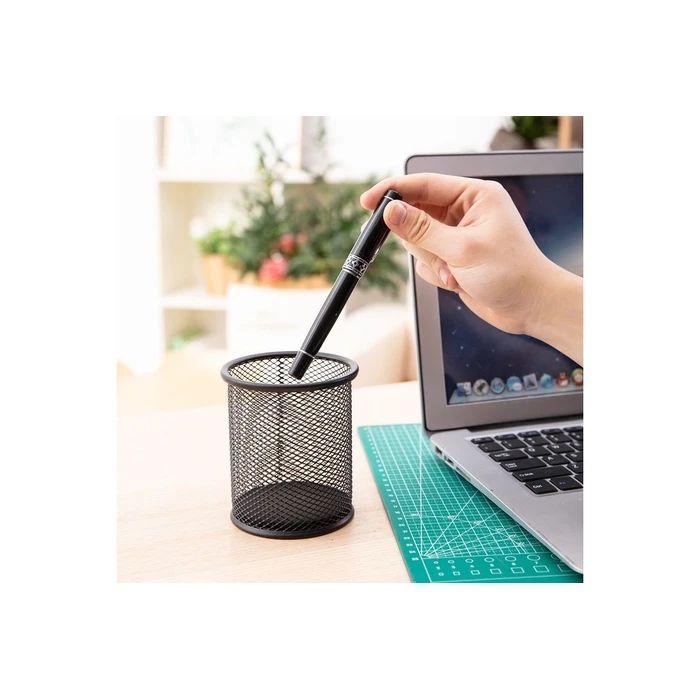 deli Metal Pencil Holder Black 10x9 cm (Model D420190) - 1 pc