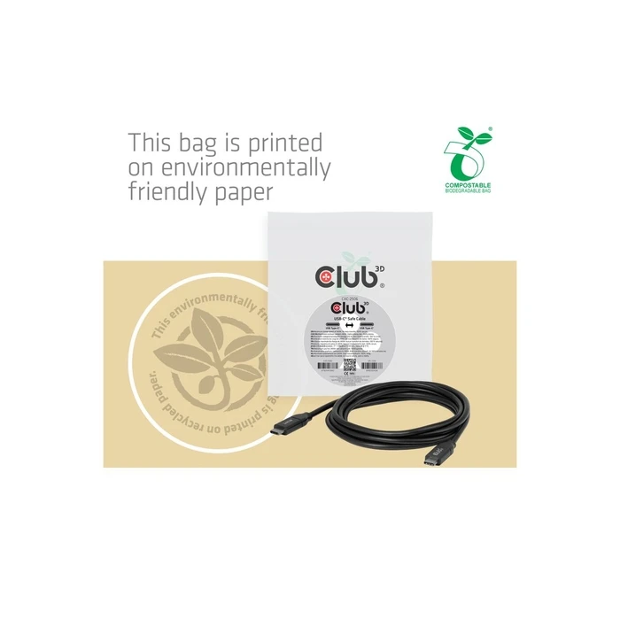 Club3D καλώδιο USB-C αρσενικό - USB-C 240W Μαύρο 3m CAC-2506