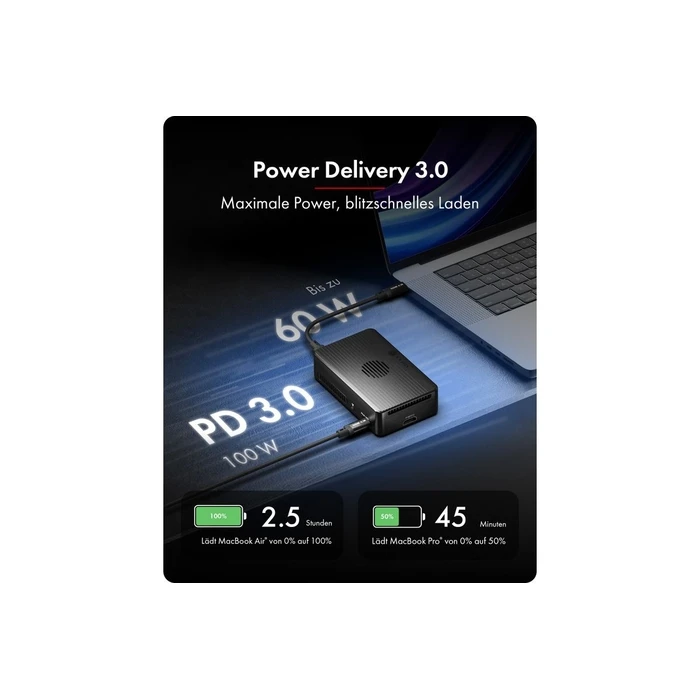 Icy Box USB-C Docking Station με HDMI 4K PD και σύνδεση 2 Οθονών Μαύρο (IB-RD2818DK-40G)