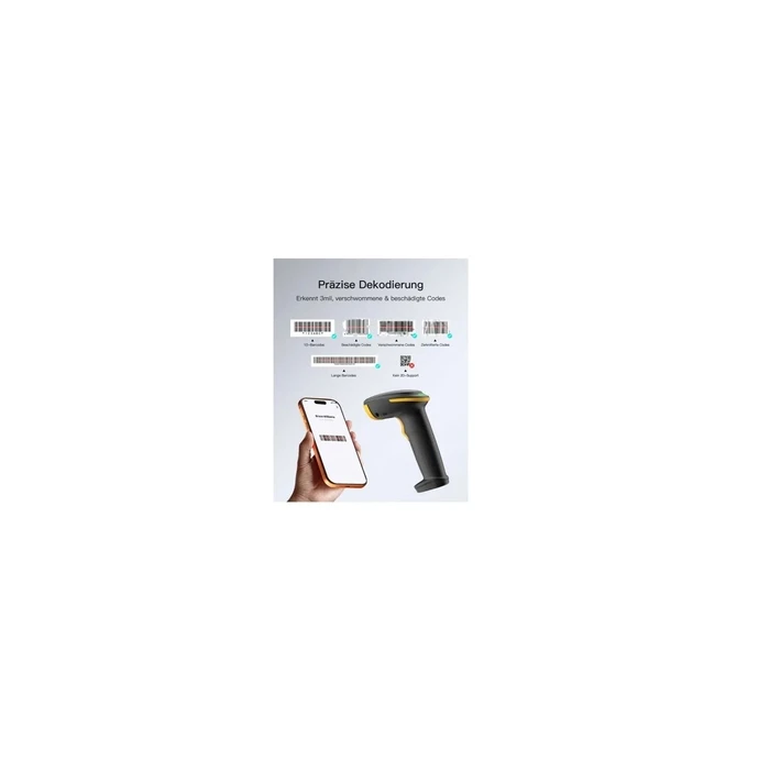 inateck BCST-24 Ασύρματος 1D CCD Σαρωτής Barcode (Μαύρο) - Κιτ