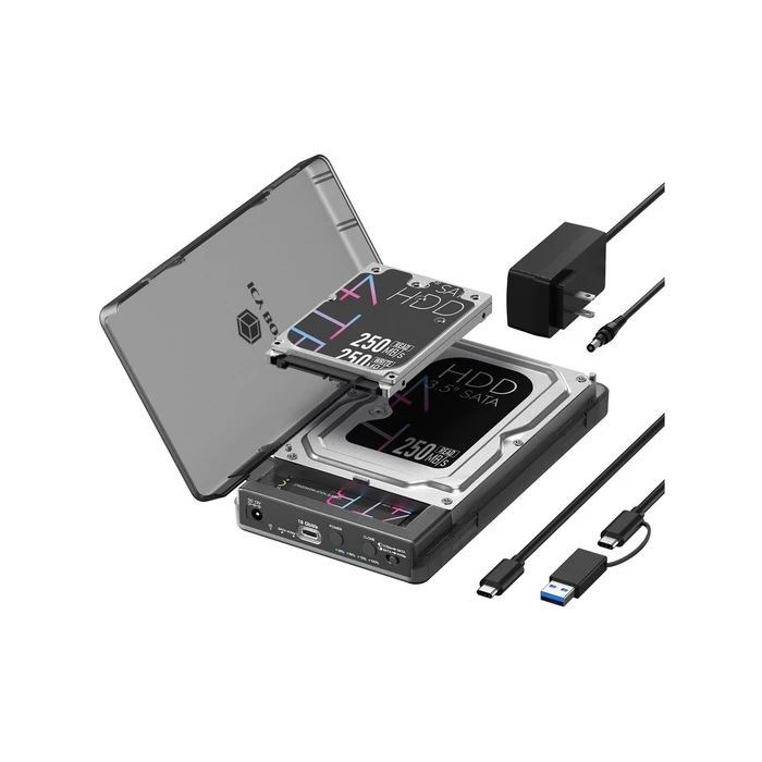 Icy Box Docking Station για Σκληρούς Δίσκους SATA & M.2 NVMe IB-3882MSCL-CU31