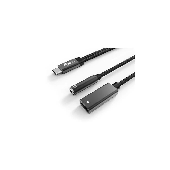 Equip USB-C to 3.5mm Adapter (USB-C male to 3.5mm female) with DAC, 0.12 m, Black
