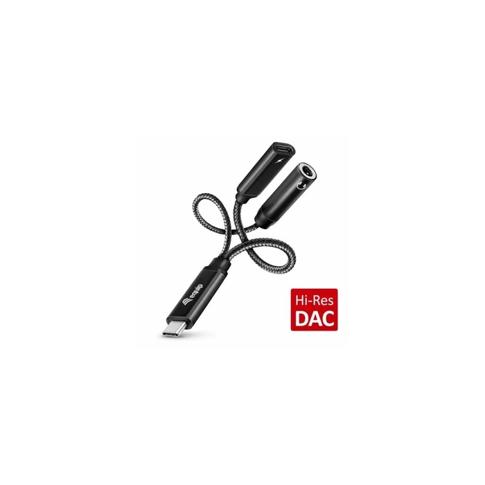 Equip USB-C to 3.5mm Adapter (USB-C male to 3.5mm female) with DAC, 0.12 m, Black