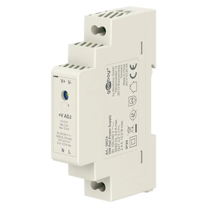 Goobay Τροφοδοτικό 59574 Για Din Rail, 5v/2.4a, 12w, Ip20