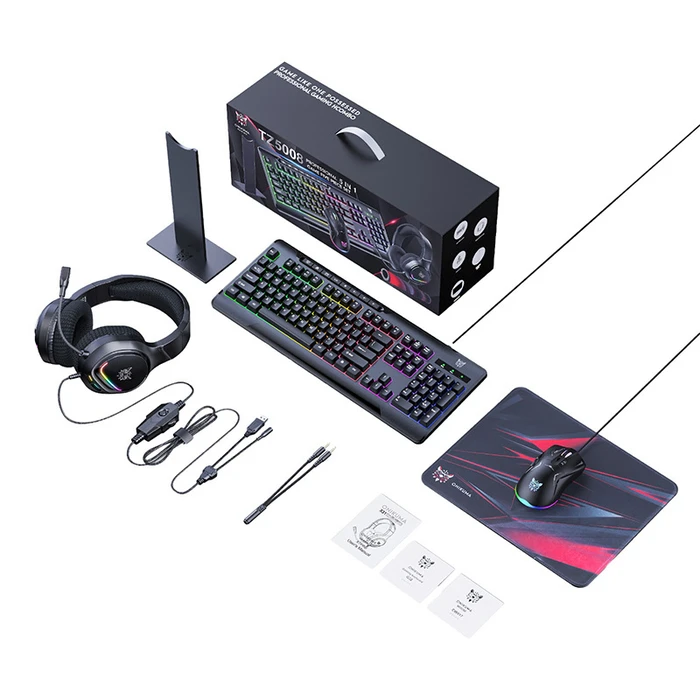 Σετ Gaming Onikuma TZ5008 5-σε-1: πληκτρολόγιο, ποντίκι, ακουστικά, mouse pad και βάση