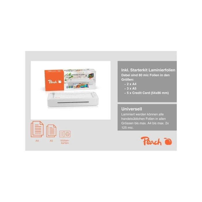 Peach 3-in-1 Plug & Play Laminator PBP351 — A4, No Warm-up, Built-in Trimmer