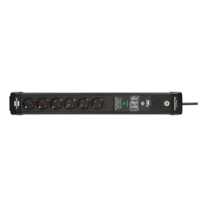 Brennenstuhl Premium-Line 6-Way Surge Protected Power Strip