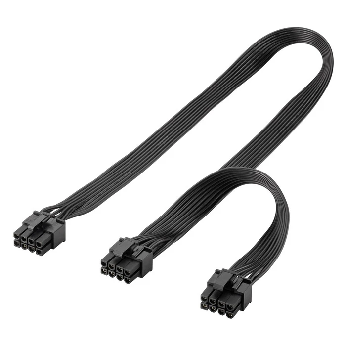 Καλώδιο Goobay 8 Pin σε 2X 6+2 Pin PCIe 59714, 23Cm, Μαύρο