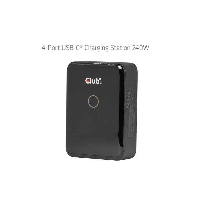 Club 3D GaN 4-Port USB-C Charging Station 240W Power Delivery (CAC-1933) - Black