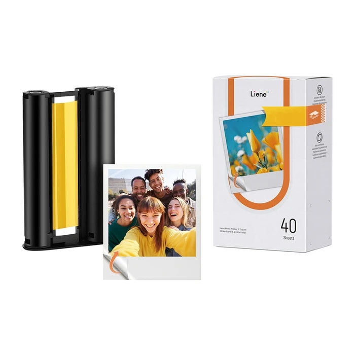 Liene Amber 3x3" αυτοκόλλητο φωτογραφικό χαρτί - 40 φύλλα + 1 ανταλλακτικό