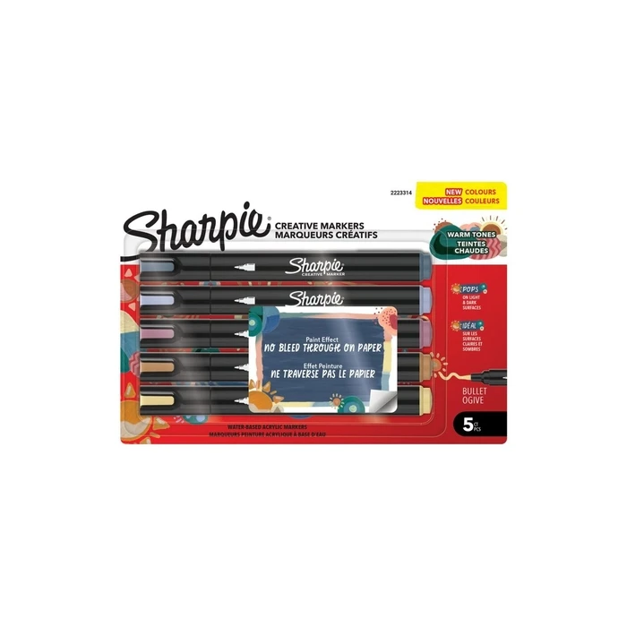 Sharpie Bullet Tip Acrylic Marker Warm Tones 2223314