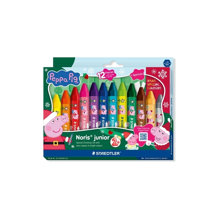 STAEDTLER Noris Junior 224 C12 L1 - Peppa Promo Wax Crayons, 12 pcs