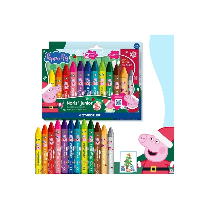STAEDTLER Noris Junior 224 C12 L1 - Peppa Promo Wax Crayons, 12 pcs
