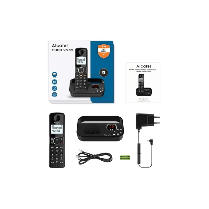 ALCATEL F860 Voice DECT Telephone, Cordless Handset - Black (ATL1423419)