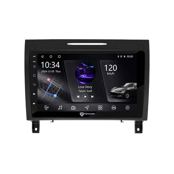 VenCore 3236-10005-0804B 9" Android 15 PX5S Multimedia Head Unit for Mercedes SLK R171 (2004-2010) – Black