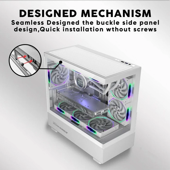 Κουτί Η/Υ Armaggeddon Rgb M-Atx Dual Chamber Gaming Aquaron Duplex Pro White