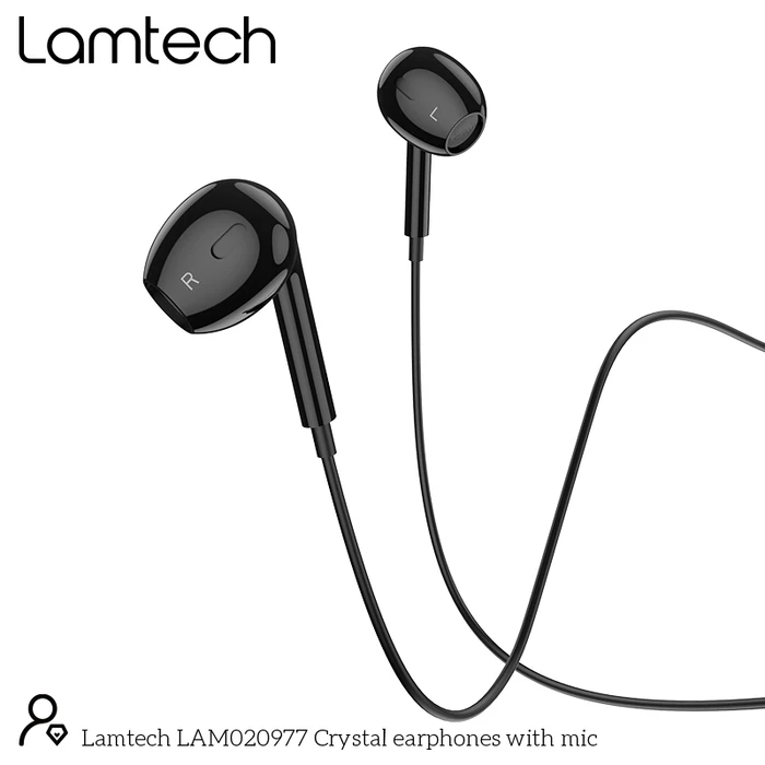 Handsfree Ακουστικά Lamtech Stereo 3,5mm JACK Black