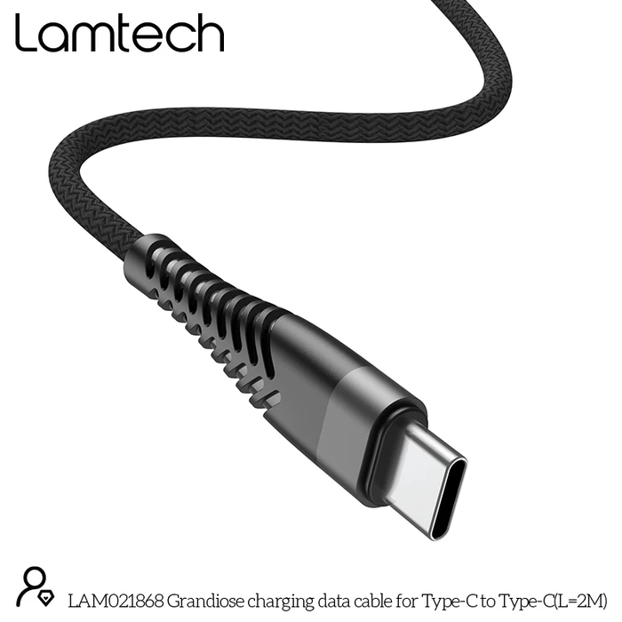 Καλώδιo USB Lamtech HQ UNBREAKABLE Type-C to Type-C 2M