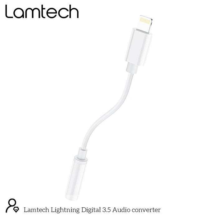 Αντάπτορας 3,5mm Lamtech Lightning Audio JACK WHITE