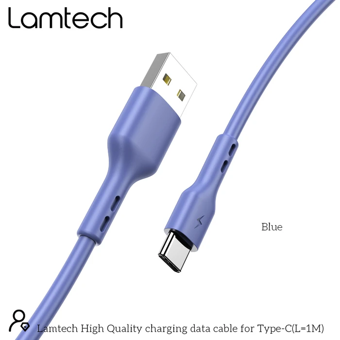 Καλώδιo USB Lamtech Data Type-C 1m BLUE