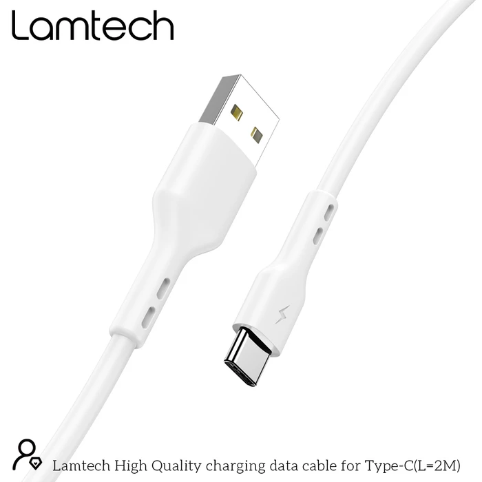 Καλώδιo USB Lamtech Data Type-C 2M WHITE