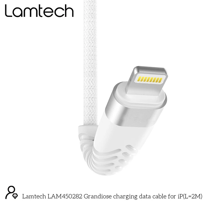 Καλώδιο Lightning Lamtech Lightning to HIGH QUALITY UNBREAKABLE SILVER 2M
