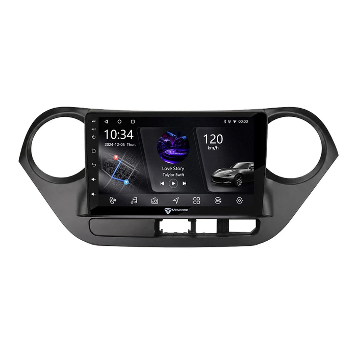 VenCore 3236-10005-0506B - Οθόνη Multimedia Android 15 9'' για Hyundai i10 (2014-2020) με CarPlay/Android Auto & 360° Κάμερα – Μαύρη