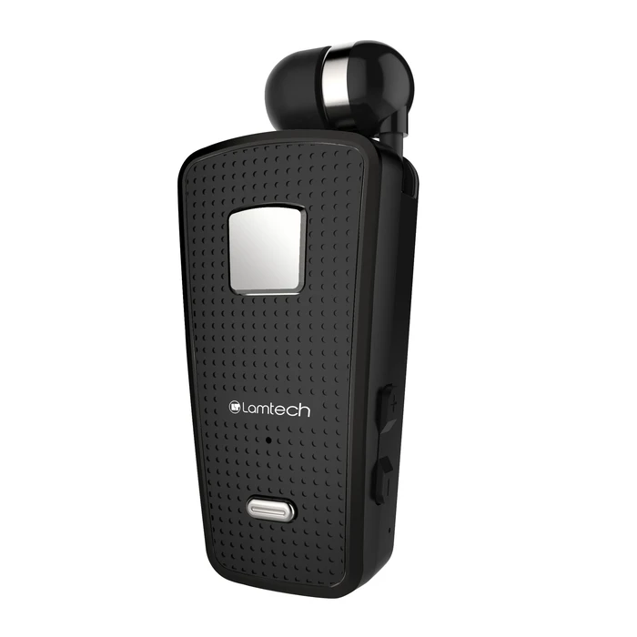 Bluetooth Handsfree Lamtech RETRACTABLE BT 5.0 CLIP ON Black (HANGING CORD)