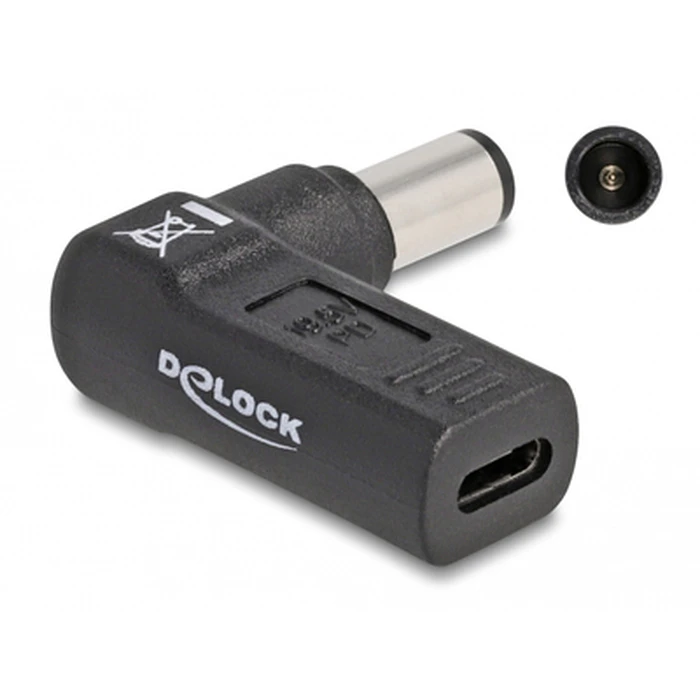 Αντάπτορας Τροφοδοσίας Delock 60005, USB-C σε HP 7.4x5mm, 90°, μαύρος