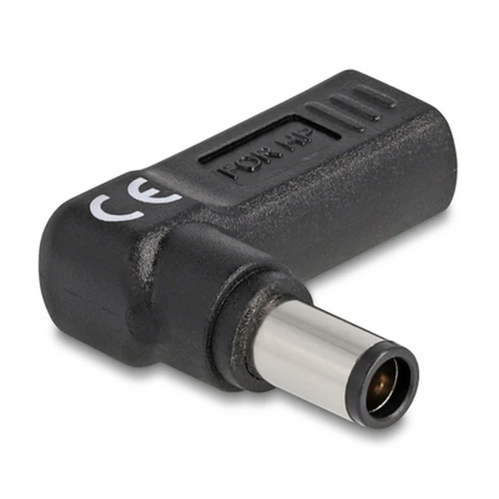 Αντάπτορας Τροφοδοσίας Delock 60005, USB-C σε HP 7.4x5mm, 90°, μαύρος