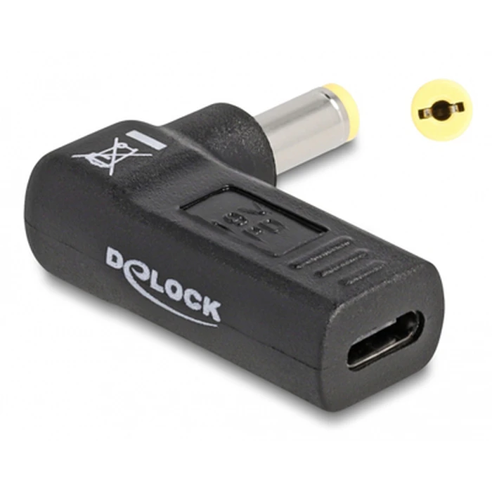 Αντάπτορας Τροφοδοσίας Delock 60009 USB-C σε Acer 5.5x1.7mm, 90°, μαύρος