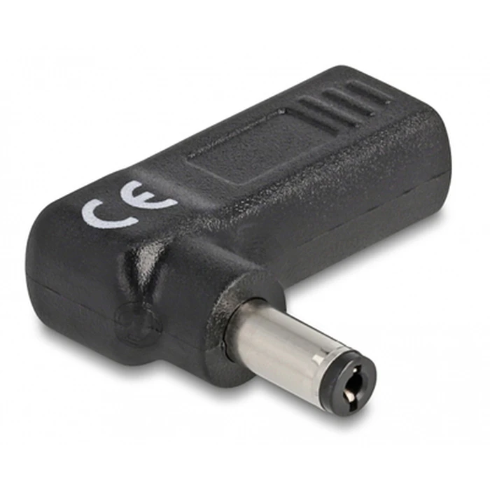 Αντάπτορας Τροφοδοσίας Delock 60010, USB-C σε 5.5x2.1mm, 90°, μαύρος