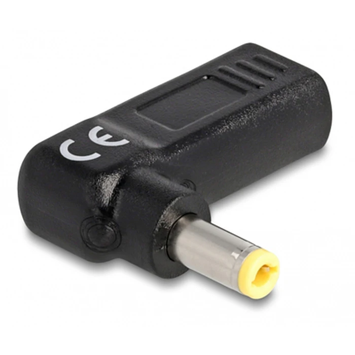 Αντάπτορας Τροφοδοσίας Delock 60011, USB-C σε 5.5x2.5mm, 90°, μαύρος