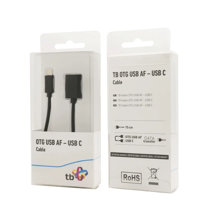 Καλώδιο USB TB OTG AF - USB-C 15cm Black