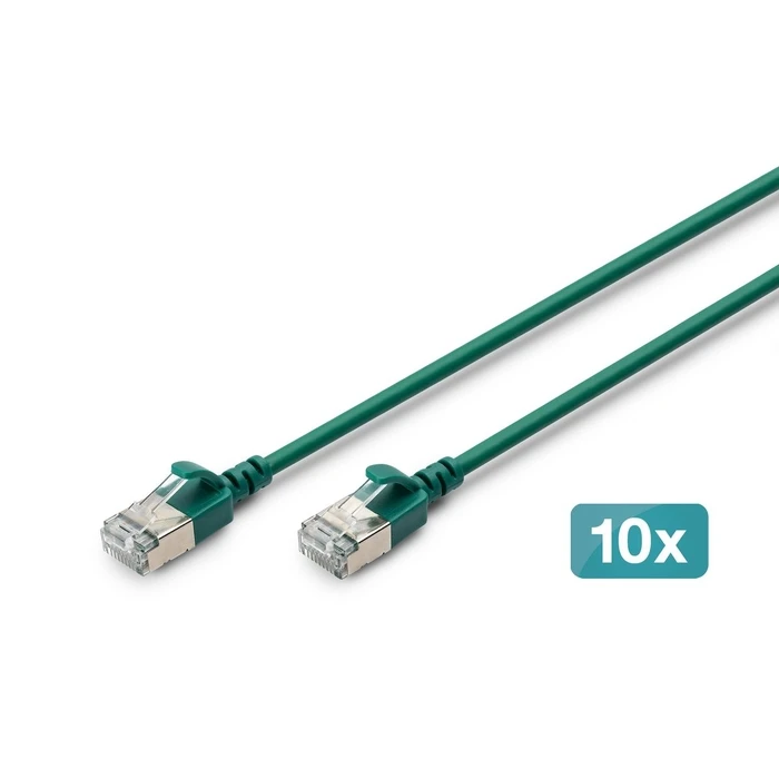 DIGITUS Patch καλώδιο CAT 6A F/FTP Slim 1,00 m πράσινο - 10 τεμ. (DK-1632-A-010S-G-10)