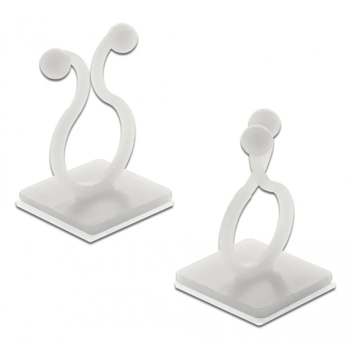 Οργανωτής Καλωδίων Delock 60175 με αυτοκόλλητη Βάση, λευκό, 10τμχ