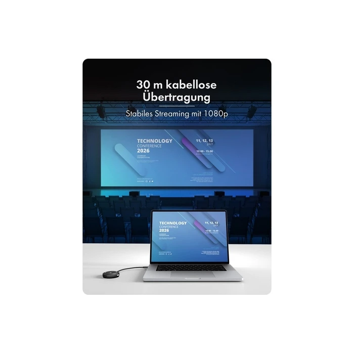 Icy Box IB-WL101 Ασύρματος Μεταδότης & Δέκτης USB-C σε HDMI, Μαύρο