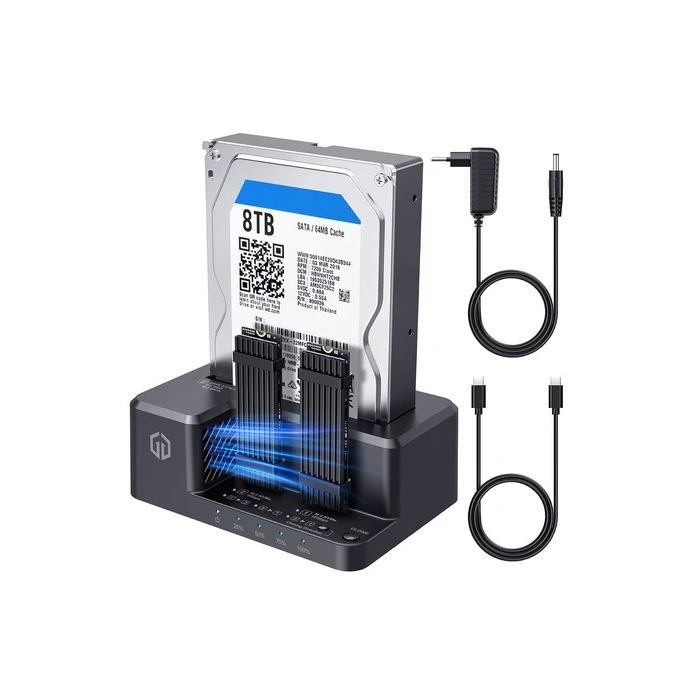 GRAUGEAR Docking & Cloning Station M.2 NVMe/SATA SSD 2.5/3.5" USB (G-M2TM2HD-CL-V)