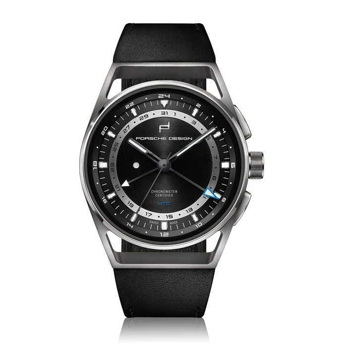 Ανδρικό Ρολόι Porsche Design 6023400000000 (42mm) Δερμάτινο Λουράκι Μαύρο