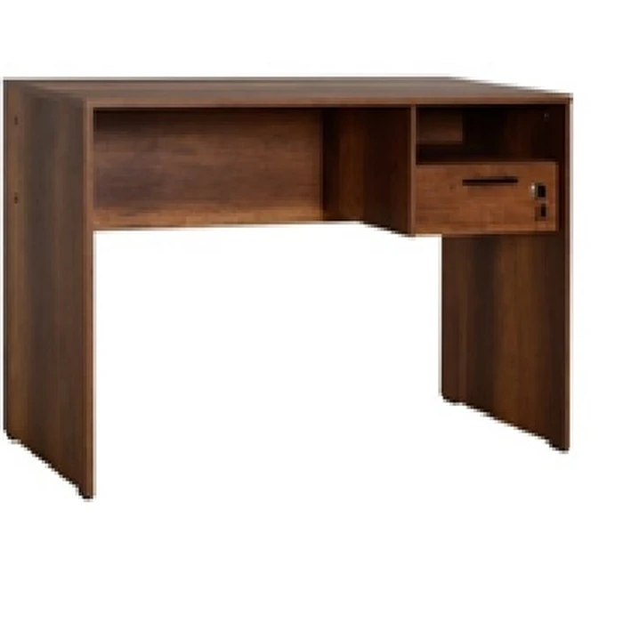 Desk with one lockable drawer & one shelf 120x60x75 cm Oslo Walnut (Velco 602-9707-37)