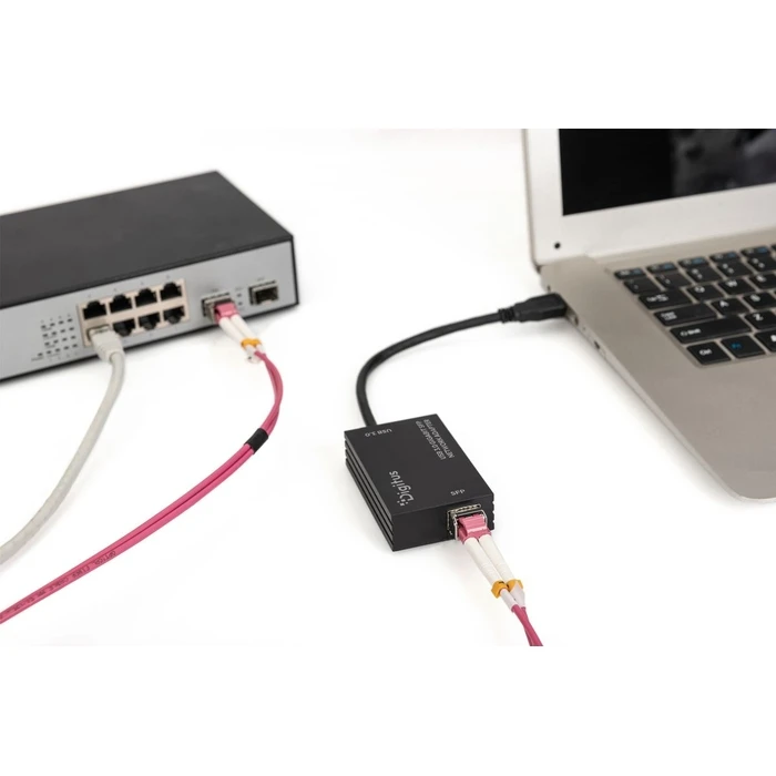 DIGITUS USB 3.0 Gigabit SFP Network Adapter (DN-3026 / DN-3026-1, SKU 603300, EAN 4016032509806)