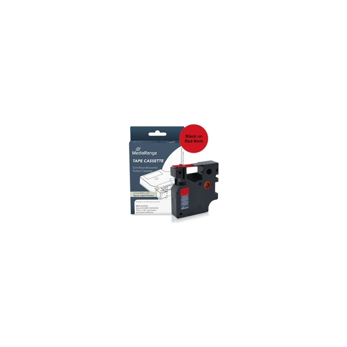 MediaRange κασέτα ταινίας (Schriftbandkassette) συμβατή με DYMO D1/40917/S0720720, 9 mm x 7 m, μαύρα γράμματα σε κόκκινο (MRDY40917)